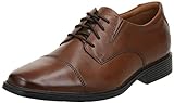 Clarks Men's Tilden Cap Oxford Shoe Dark Tan Leather 10...