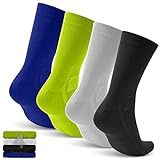 Fort Isle 4 Pairs Cycling Socks for Men & Women - 8...