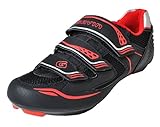 Gavin Men's VELO Road Bike Cycling Shoe, Black/Red, 42...